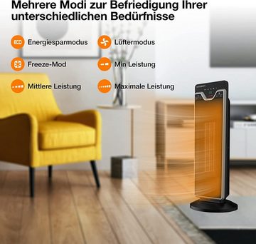 Daskoo Heizlüfter 2200W Keramik Heizlüfter Elektroheizung mit Thermostat, Energiesparend Leise, 24H Timer, Fernbedienung, Oszillationsfunktion