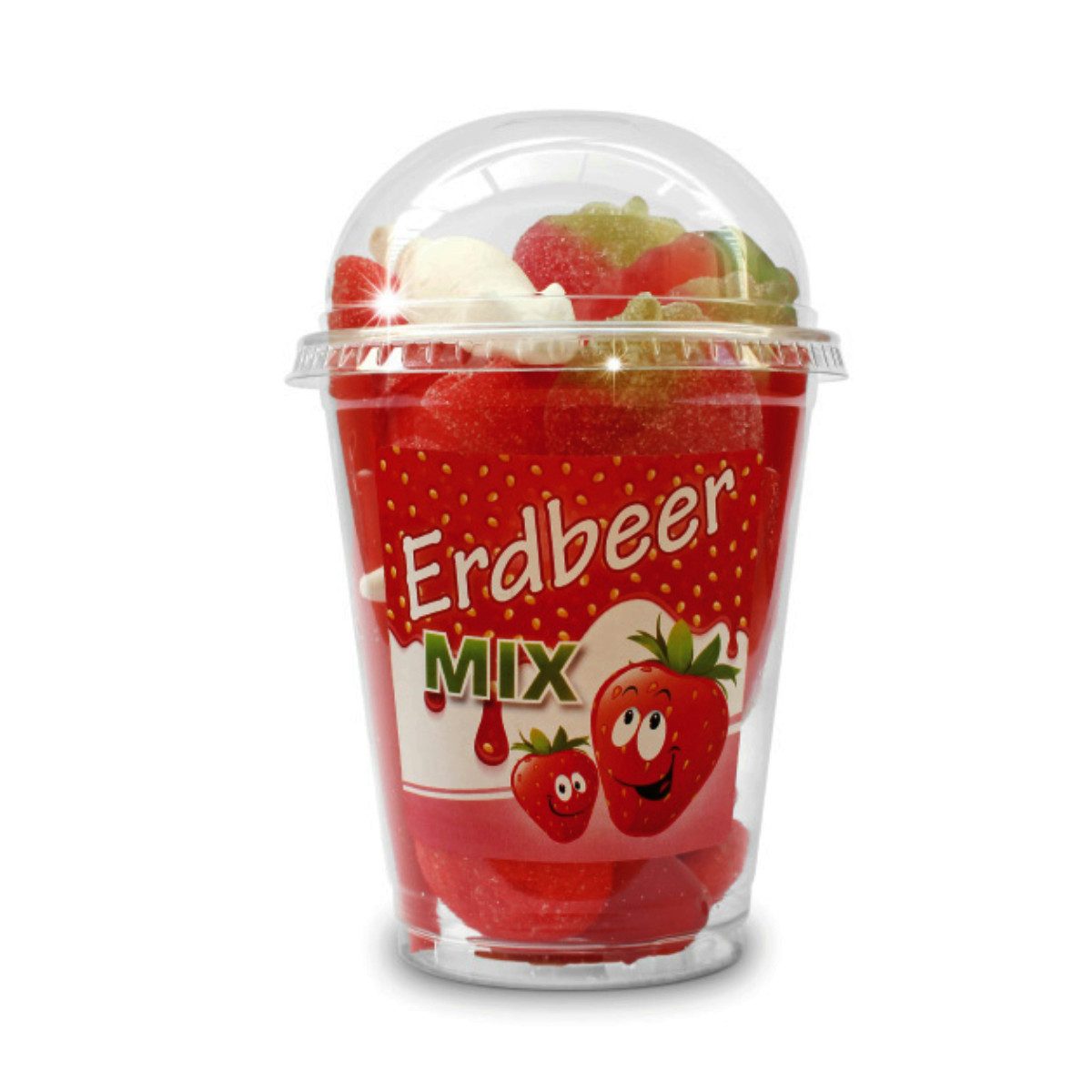 Snack Service Süßigkeit, Snack Service Erdbeer MIX Becher Frucht und Schaumgummi Mischung 200g