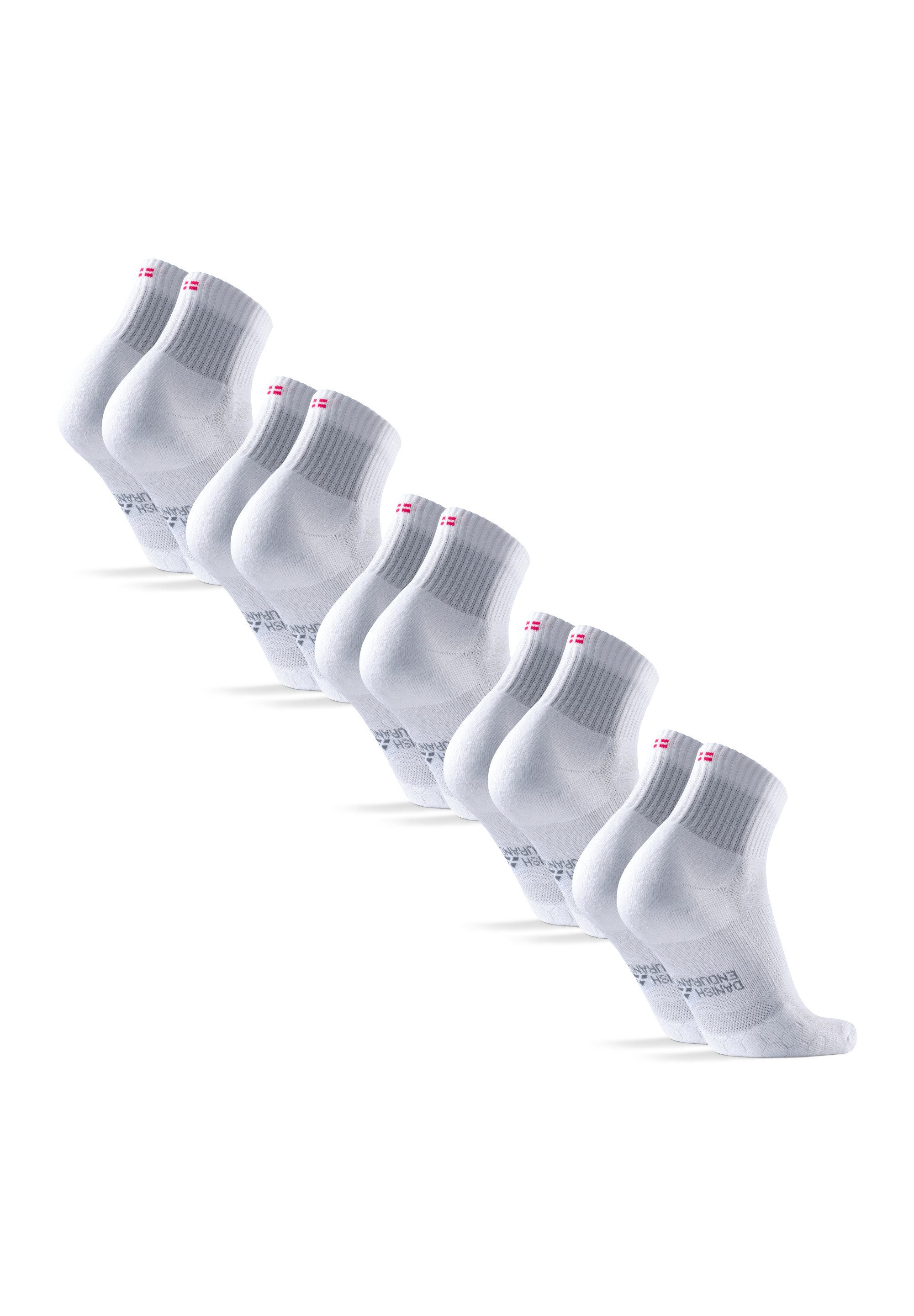 DANISH ENDURANCE Basicsocken Long Distance Quarter (5-Paar) rutschfeste Sportsocken, Ideal für Läufer, Anti-Blasen