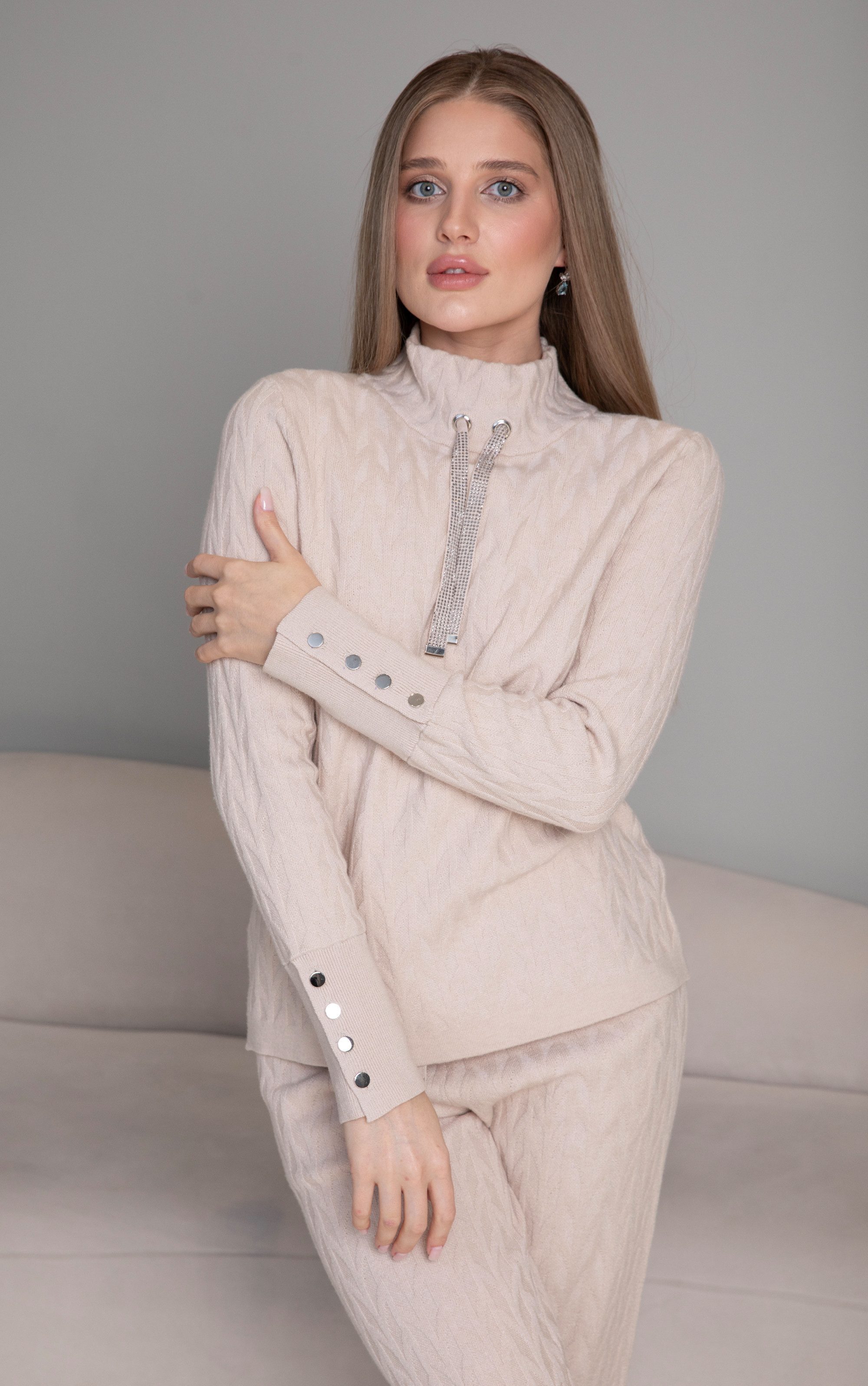 Passioni Strickpullover mit hohem Halsausschnitt aus günstig online kaufen