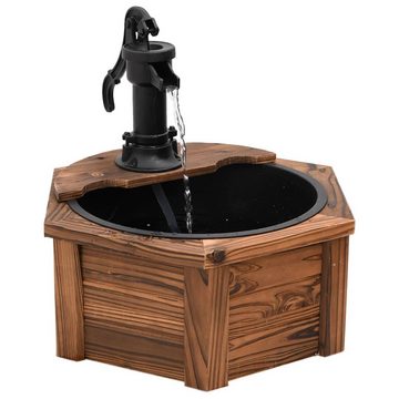 vidaXL Wasserfall Gartenbrunnen mit Pumpe 57x57x53 cm Massivholz Tanne