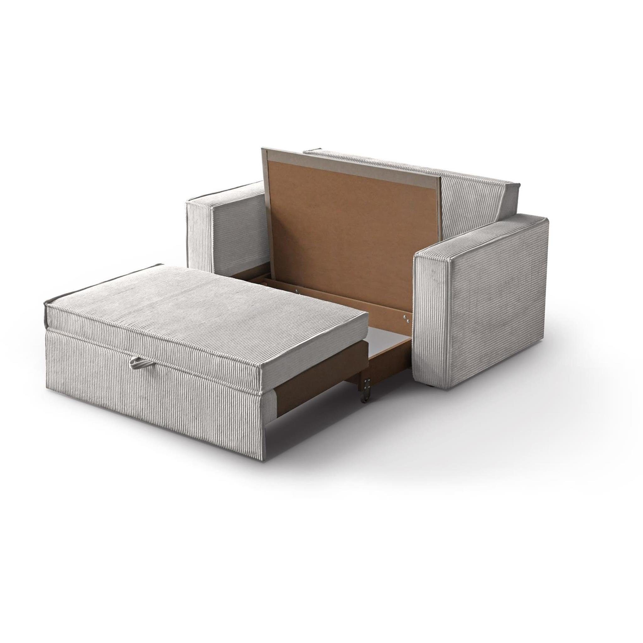 Beautysofa Schlafsofa cm Doppelsofa 122 188 Sofa Dave (poso Bettkasten, 157 modernes 02) cm, mit für Cordstoff aus Liegefläche Loungesofa Wohnzimmer, Cappucino II, x Relaxfunktion