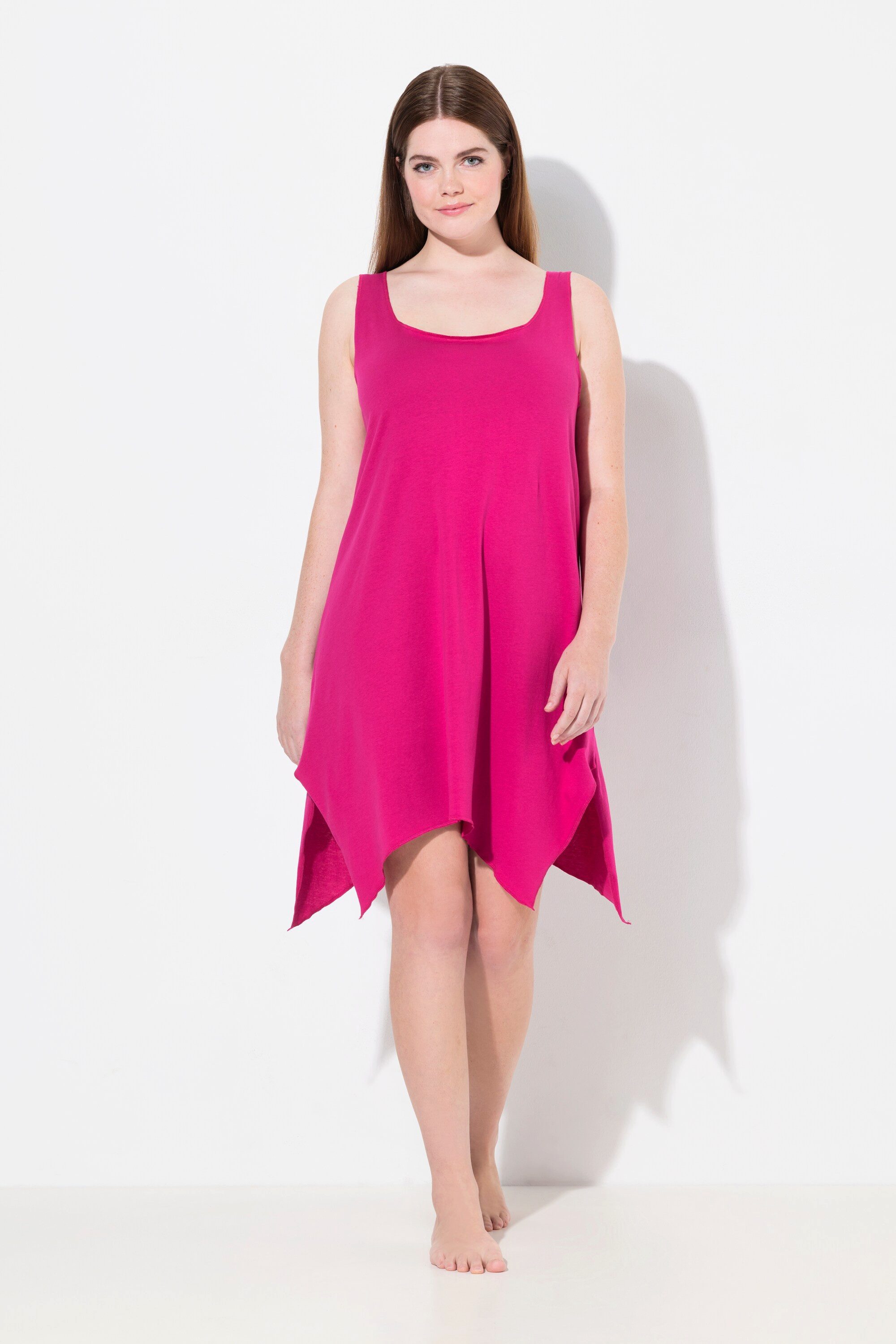 Ulla Popken Nachthemd TRUYOU Nachthemd Zipfelsaum Rundhals ärmellos günstig online kaufen