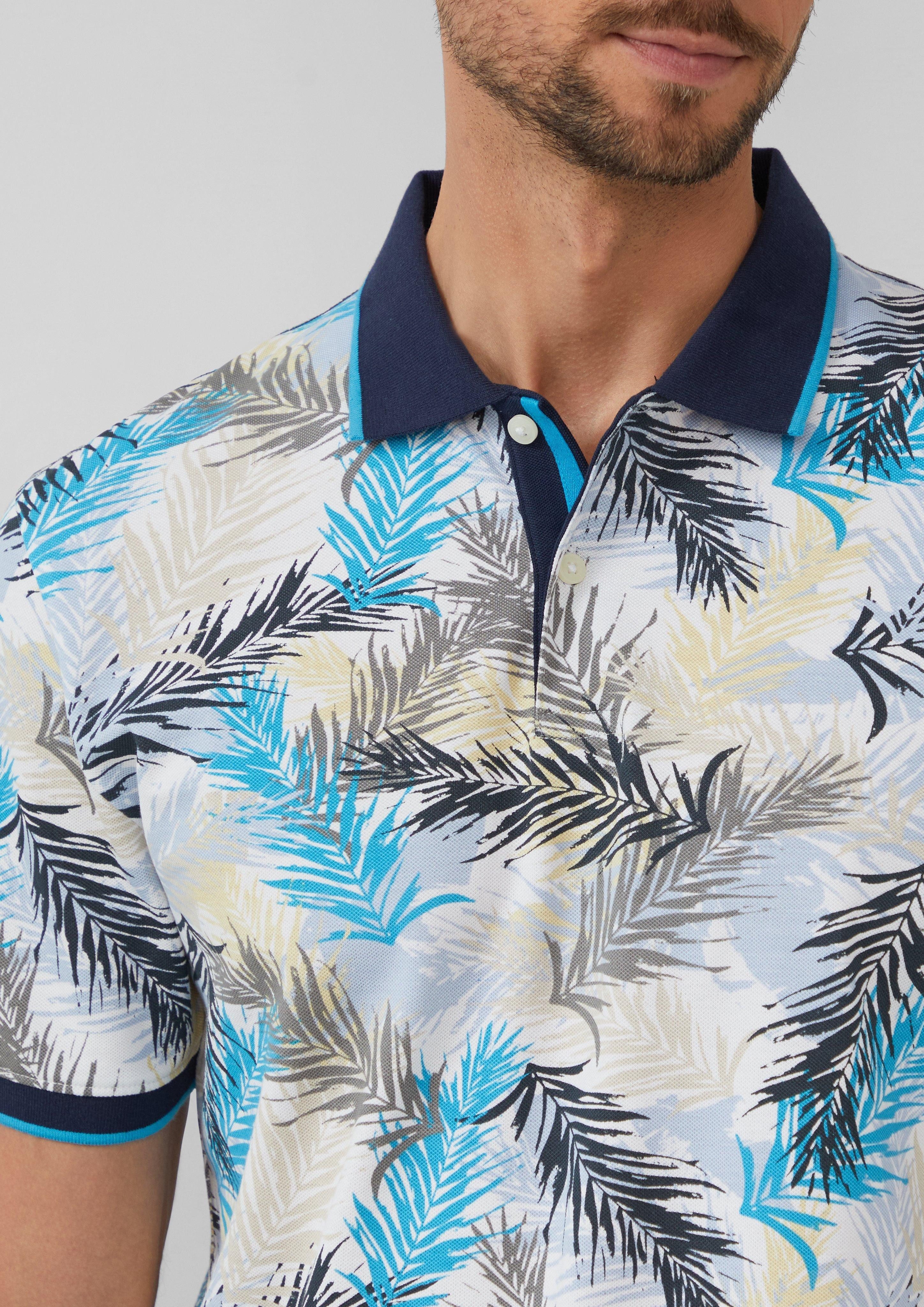 s.Oliver Kurzarmshirt Piqué-Poloshirt mit Print und günstig online kaufen