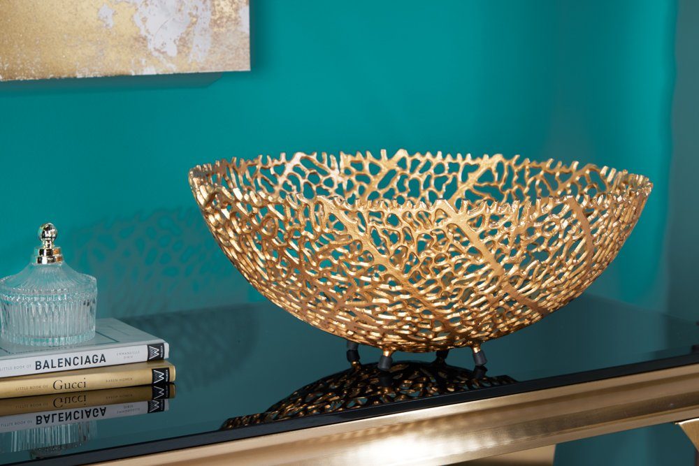 riess-ambiente Dekoschale ABSTRACT LEAF 45cm gold (Einzelartikel, 1 St), Wohnzimmer · Metall · Handarbeit · Modern Design