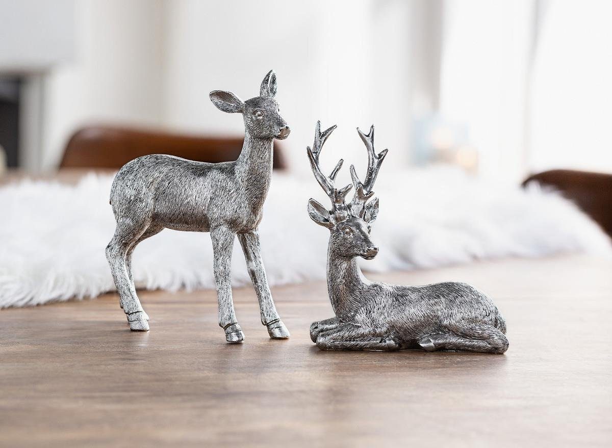 Home-trends24.de Dekofigur Hirsch Reh Figur Tier Rentier Skulptur Landhaus günstig online kaufen