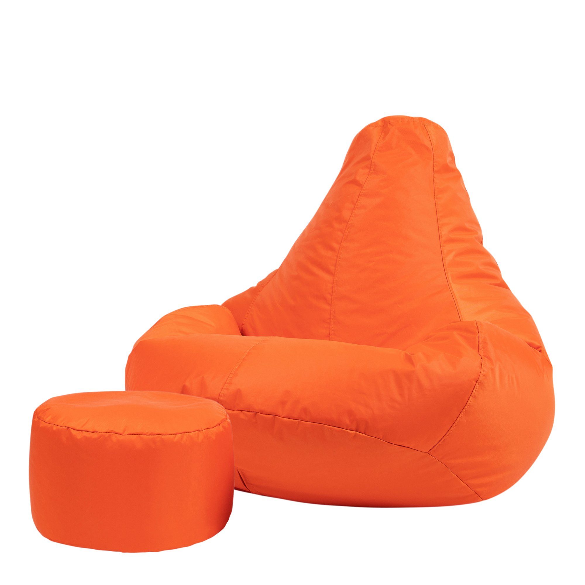 Veeva Sitzsack Sitzsack Outdoor „Recliner“ mit Sitzpouf orange