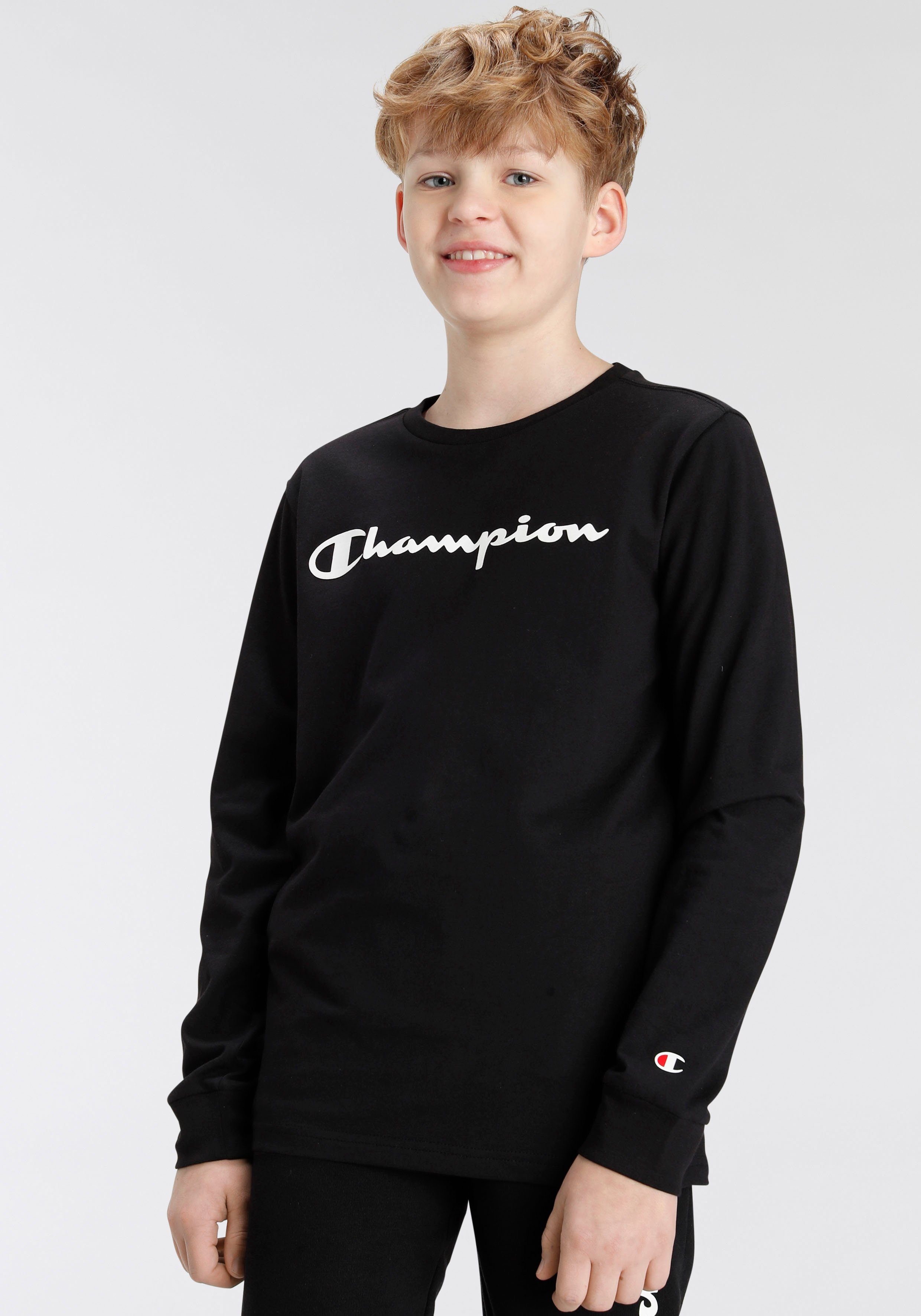 Champion Langarmshirt Long Sleeve Crewneck T-Shirt schwarz