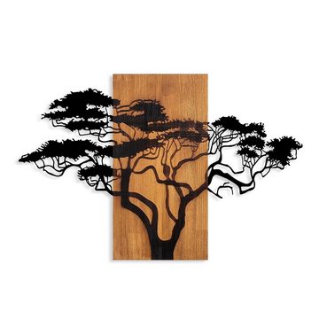 Wallity Wanddekoobjekt TNL3152,Schwarz, 90 x 58 cm, 100% Holz