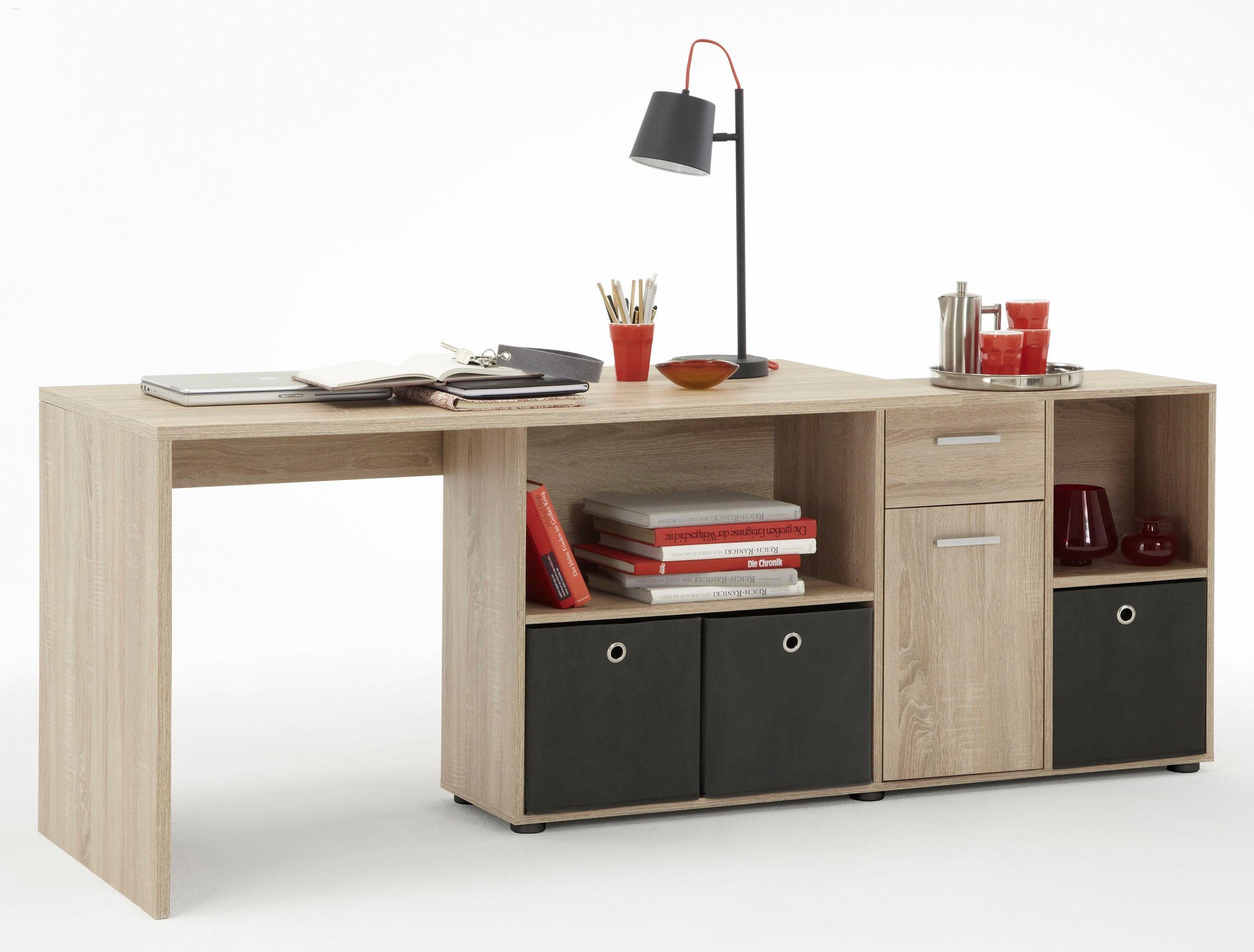 FMD Eckschreibtisch Lex, Schreibtisch eichefarben in / Breite 205 / Germany cm, drehbar, Made 136 Sideboard