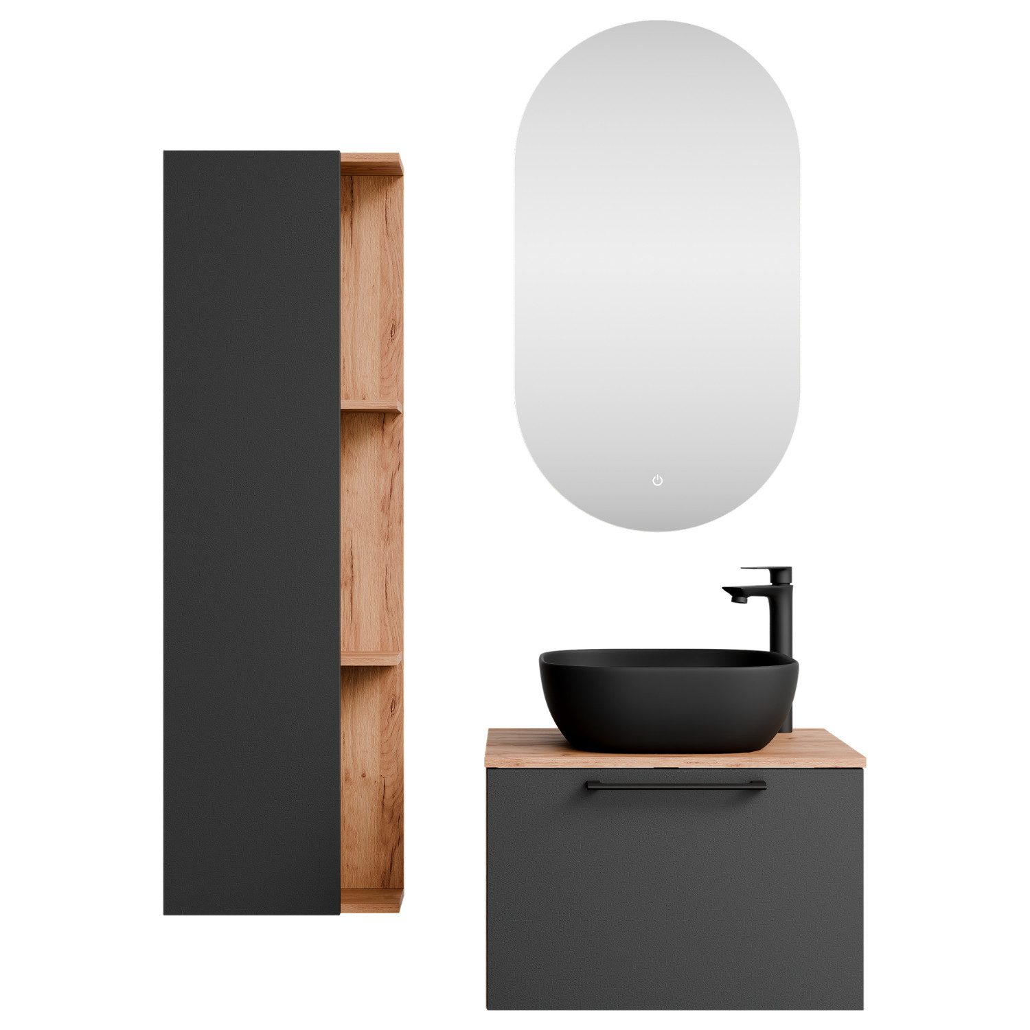 Planetmöbel Badmöbel-Set Astra, (Waschbeckenunterschrank, 4-St., Spiegel), günstig online kaufen