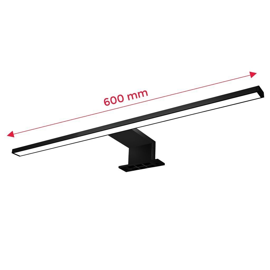 LED Spiegelleuchte Wandleuchte Badleuchte Badezimmer-Beleuchtung - 230V Badezimmer Schminklicht IP44 Spiegelschrank fest 780lm 4000K B.K.Licht integriert, 8W schwarz LED BKL1406, Flur Neutralweiß,