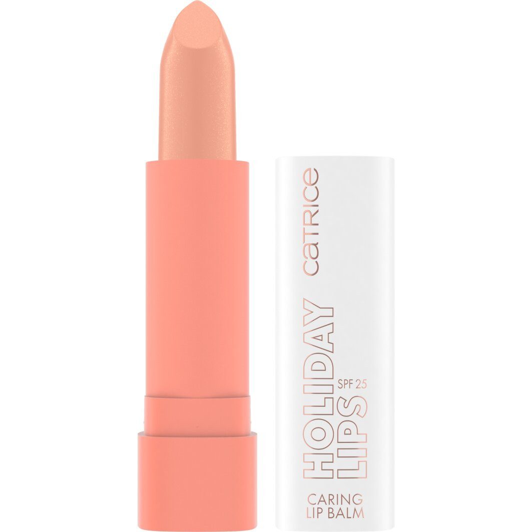 Catrice Lippenbalsam Holiday Lips Caring Lip Balm, 3-tlg., Zart getönter Look, pflegt mit Kokosnussöl, LSF 25, vegan.