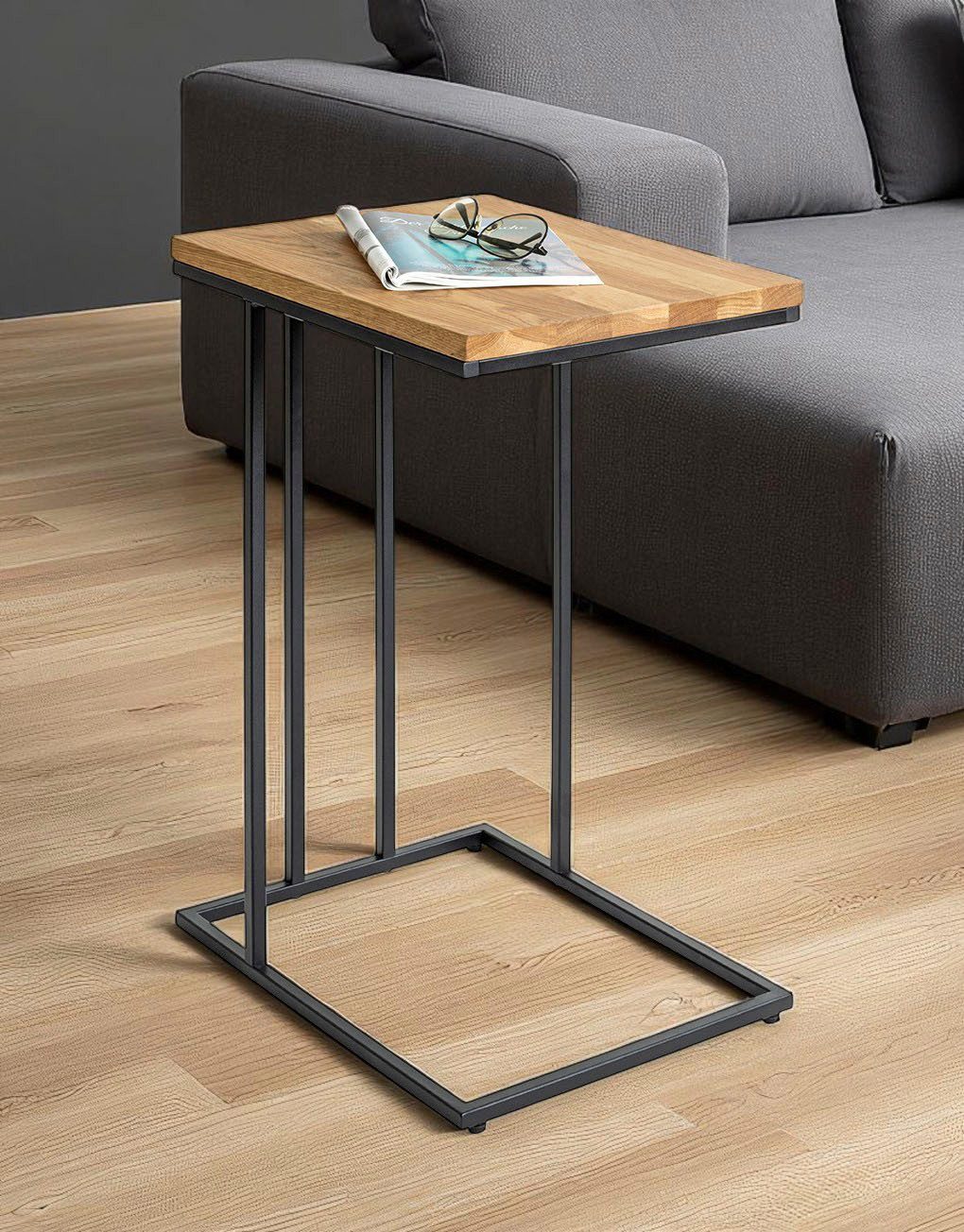 HAKU Beistelltisch Sofatisch, Wohnzimmertisch (1-St), rechteckig - aus Massivholz Braun B/T/H 35/46/68 cm