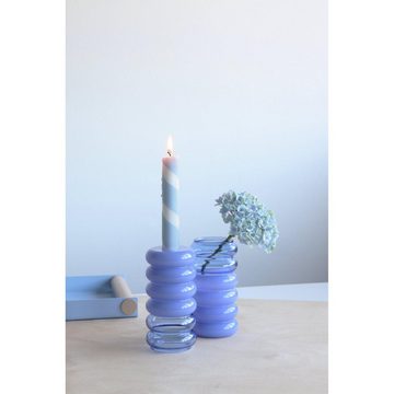 Design Letters Kerzenhalter Vase und Kerzenhalter Bubble Glas Blau (13,5cm)