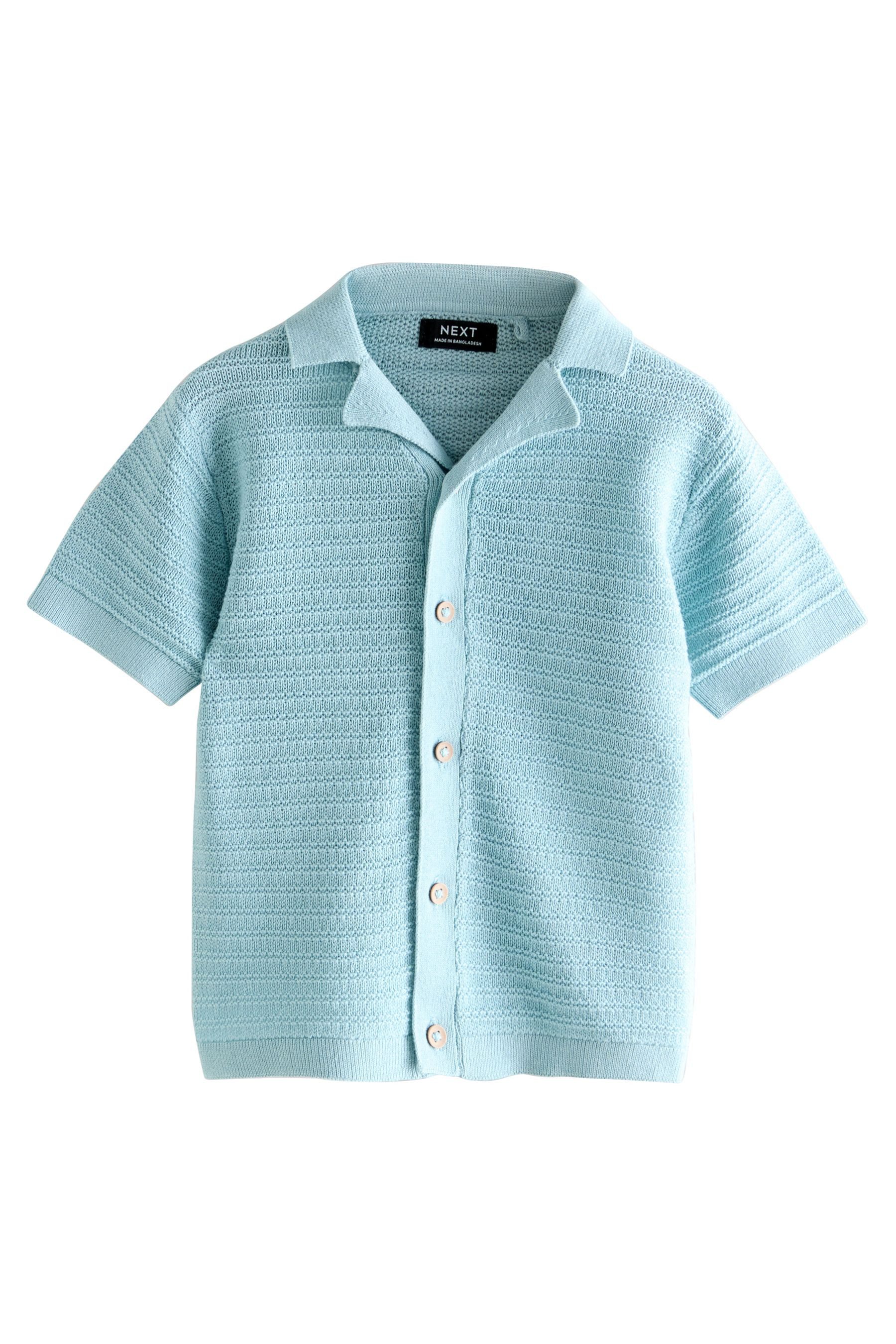 Polokragenpullover Strick-Polo-Shirt mit Reverskragen und Motiv