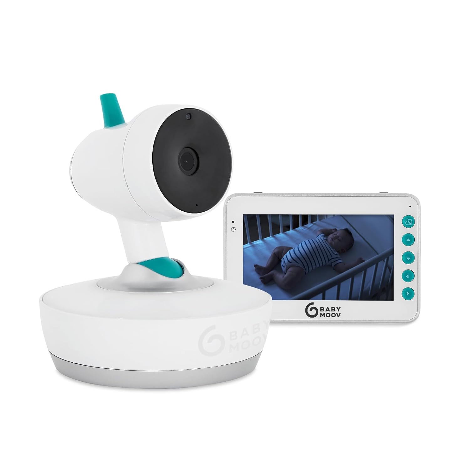 BABYMOOV Video-Babyphone Babymoov Babyphone YOO-Moov 360° Kamera Fernsteuerung 4,3" Bildschirm