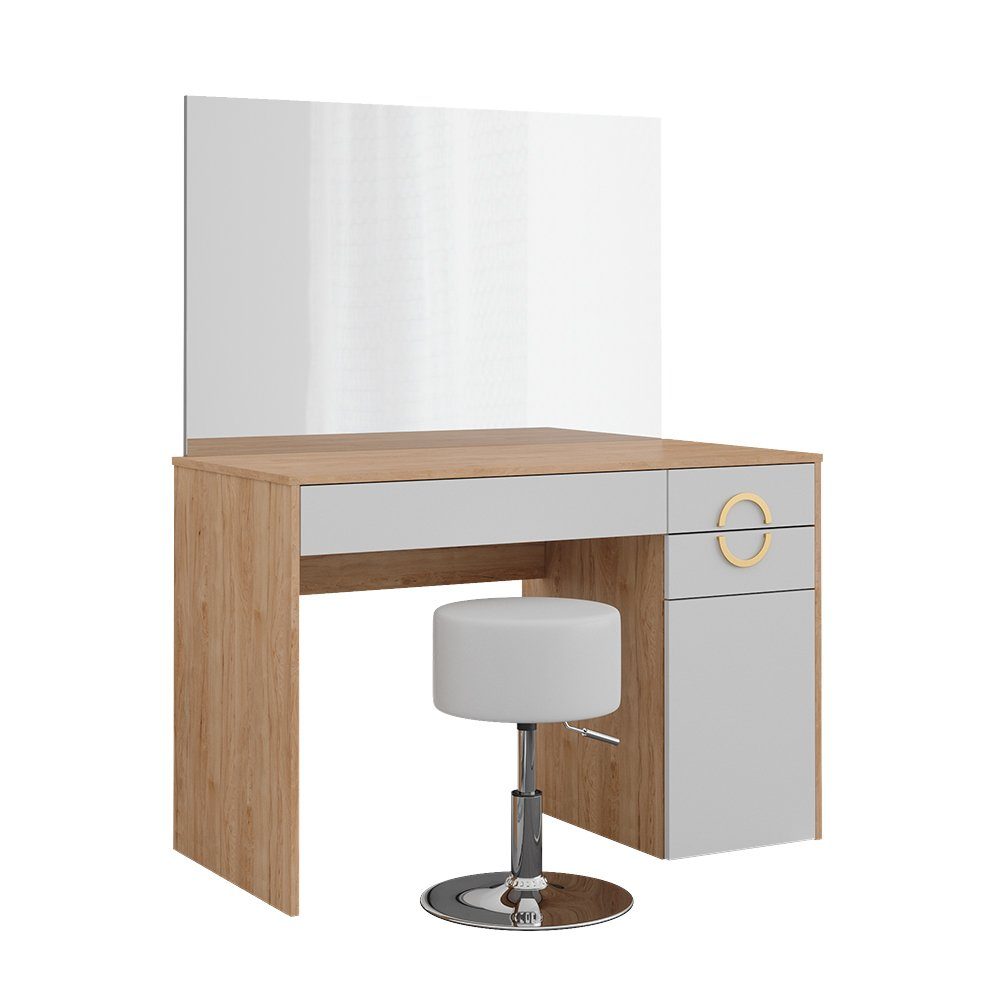 Vicco Schminktisch Adela, Weiß/Natural Rockford Hickory, günstig online kaufen