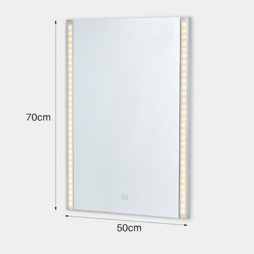 CLIPOP Badspiegel LED Badezimmerspiegel, Rechteckiger Wandspiegel mit Beleuchtung