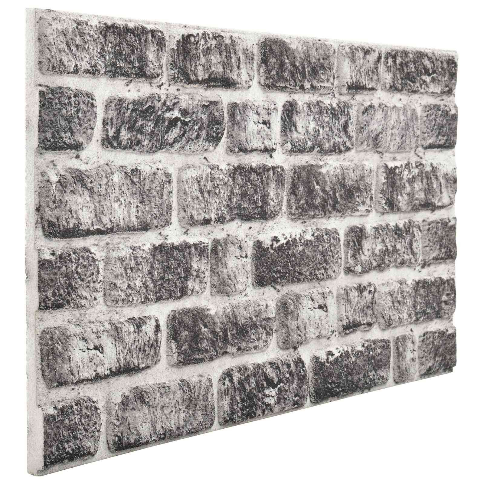 vidaXL Wandpaneel Wandpaneele 10 pcs Dunkelgrau und Weiß 100 x 50 cm EPS-Schaum, (10-tlg)