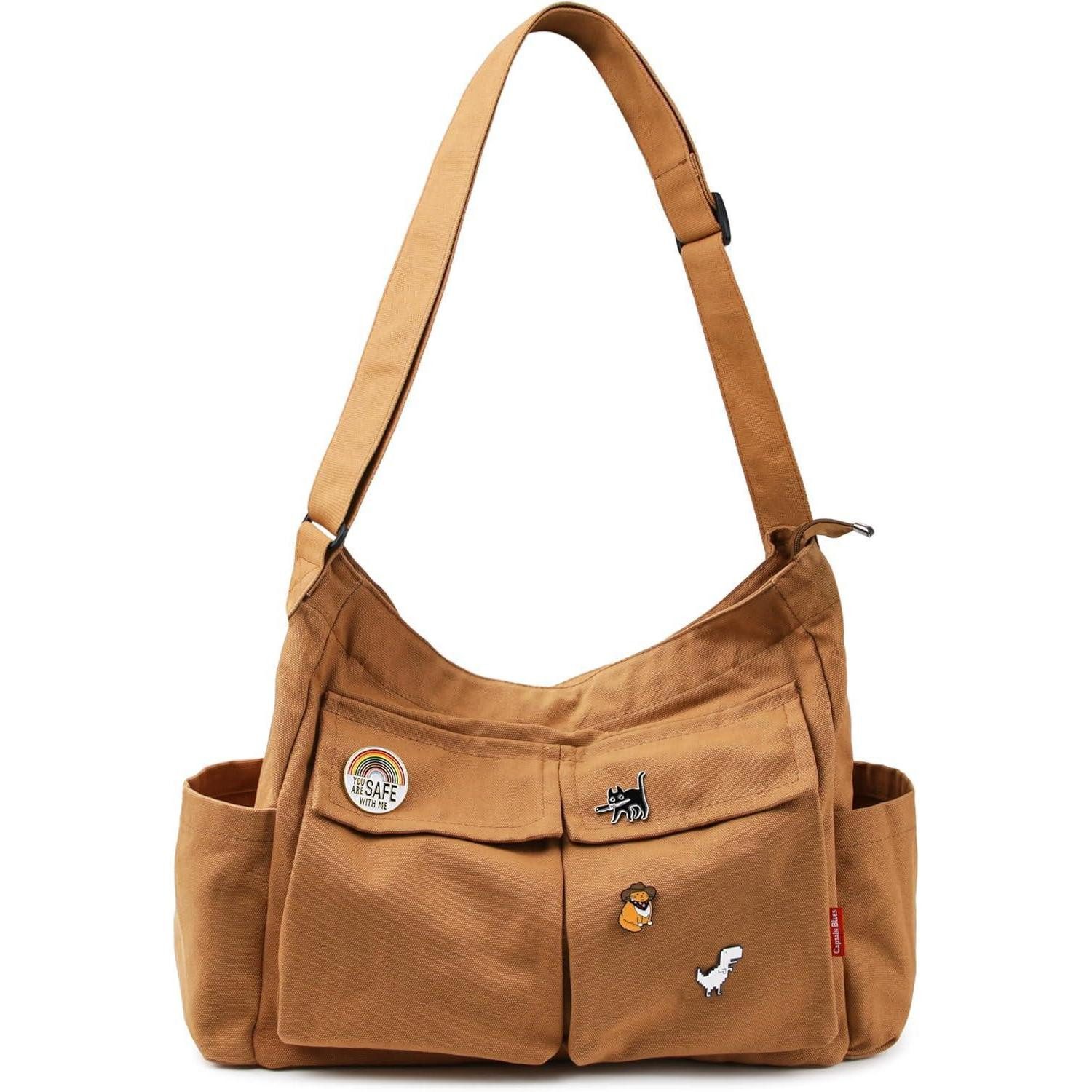 LuxusKollektion Messenger Bag Canvas Messenger Bag Umhängetasche Crossbody Schulter Tote Hobo Bag