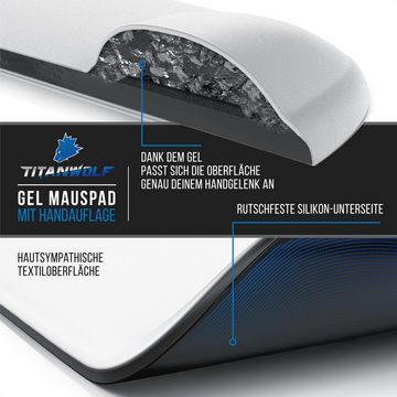 CSL Gaming Mauspad, Office Mousepad mit Gelkissen Handgelenkauflage, 22,5 x 28 cm