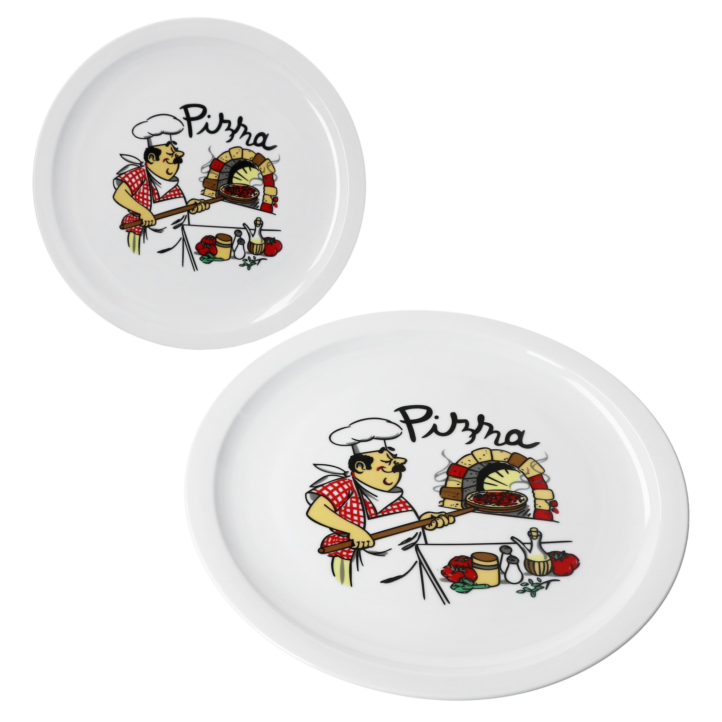 MamboCat Pizzateller 2er Set Luigi Pizzateller Ø30,5cm 2 Personen Teller Pizza Bäcker