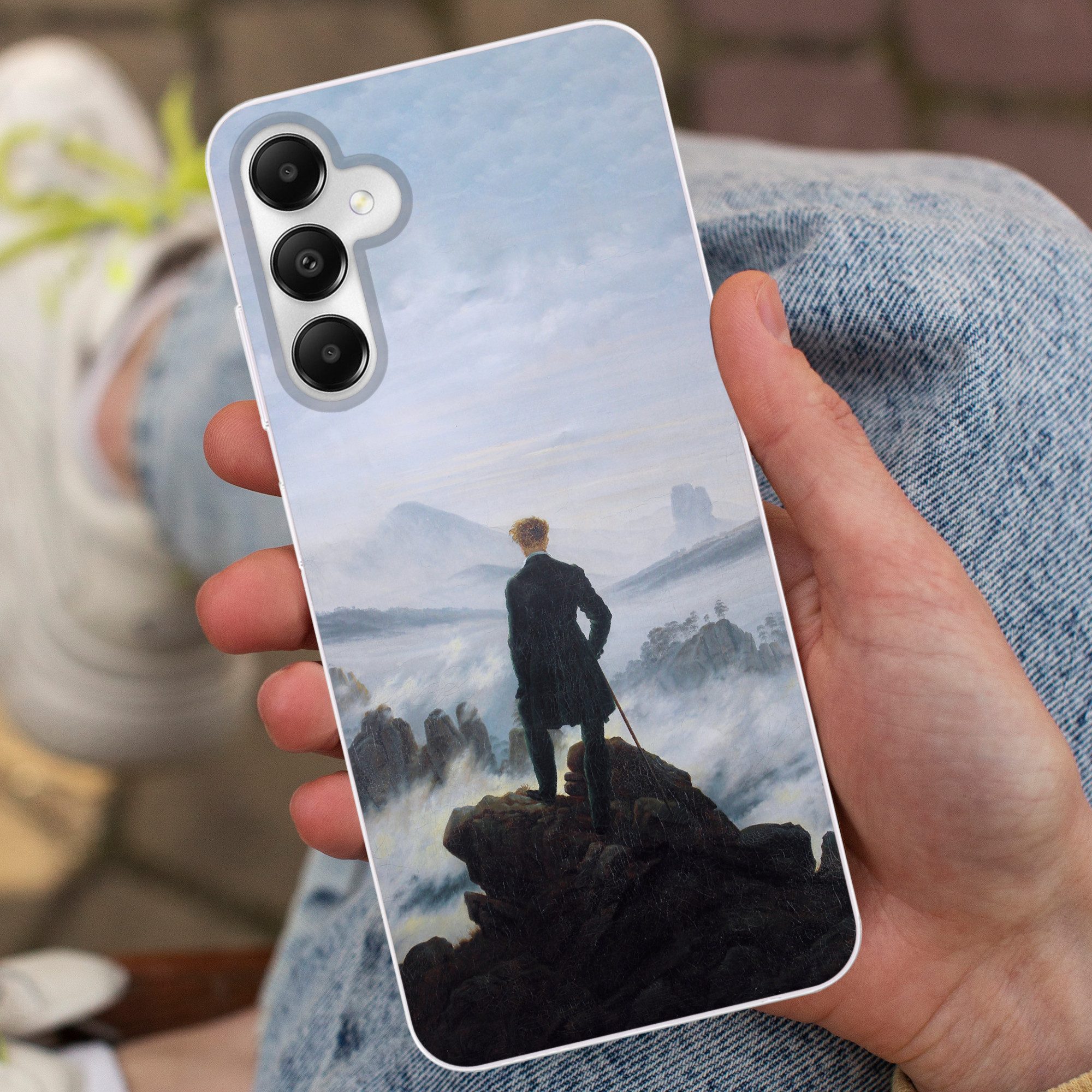 MuchoWow Handyhülle für Samsung Galaxy A05s Der Wanderer über dem Nebelmeer - Caspar David, Smartphone-Bumper, Print, Handy Schutzhülle Dünn