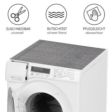 matches21 HOME & HOBBY Antirutschmatte Waschmaschinenauflage Wellen grau rutschfest 65 x 60 cm, Waschmaschinenabdeckung als Abdeckung für Waschmaschine und Trockner