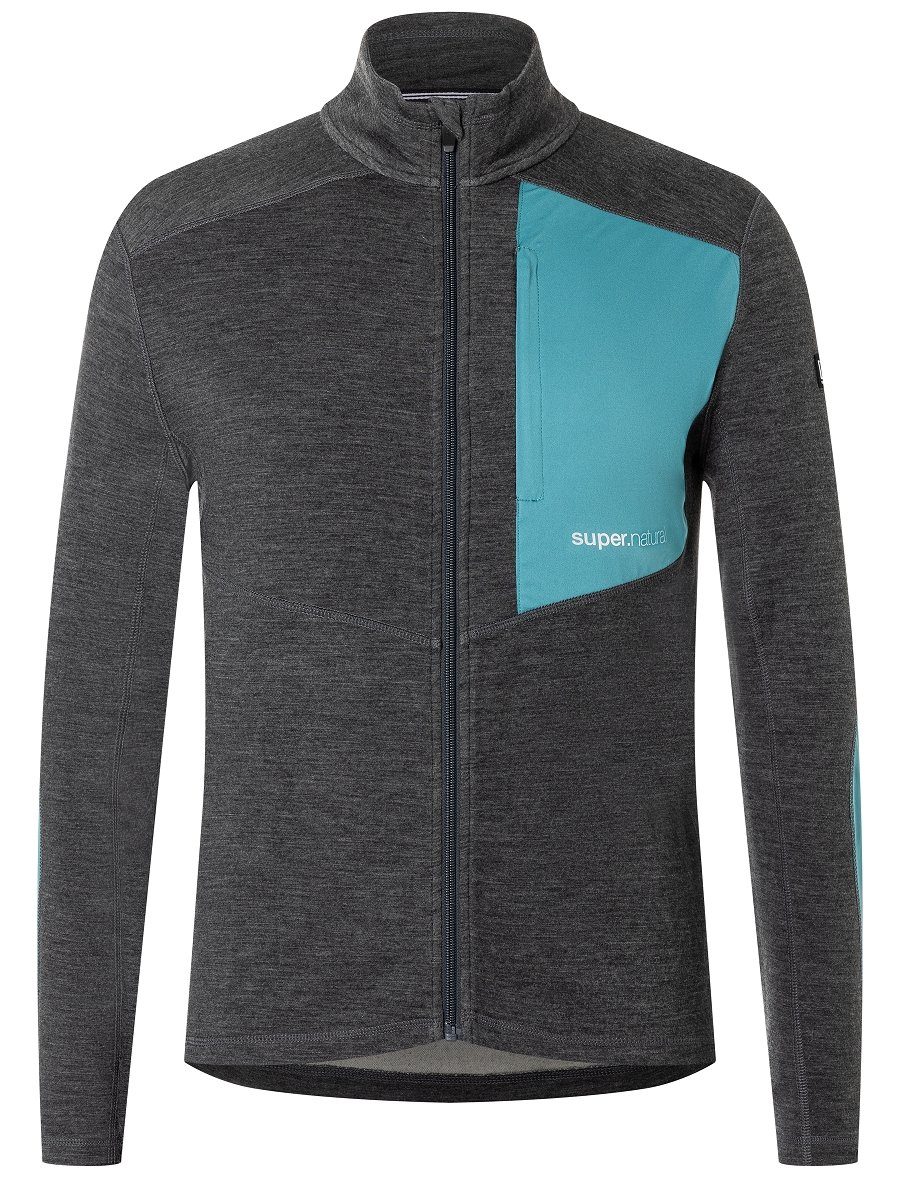 SUPER.NATURAL Outdoorjacke Merino Jacke M ADVENTURE TRACK funktioneller Merino-Materialmix