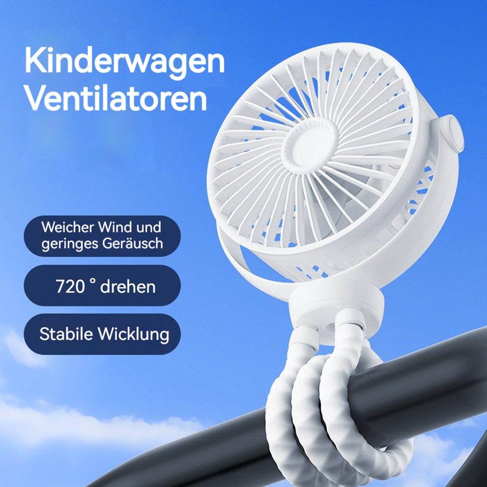 BlingBin Tischventilator Mini Ventilator Stativ-Clip, 3600mAh günstig online kaufen