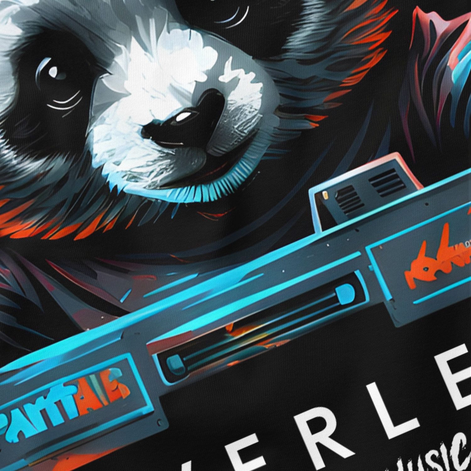 Neverless Print-Shirt Herren T-Shirt Panda Bär Aufdruck Tiermotiv Musik Tec günstig online kaufen