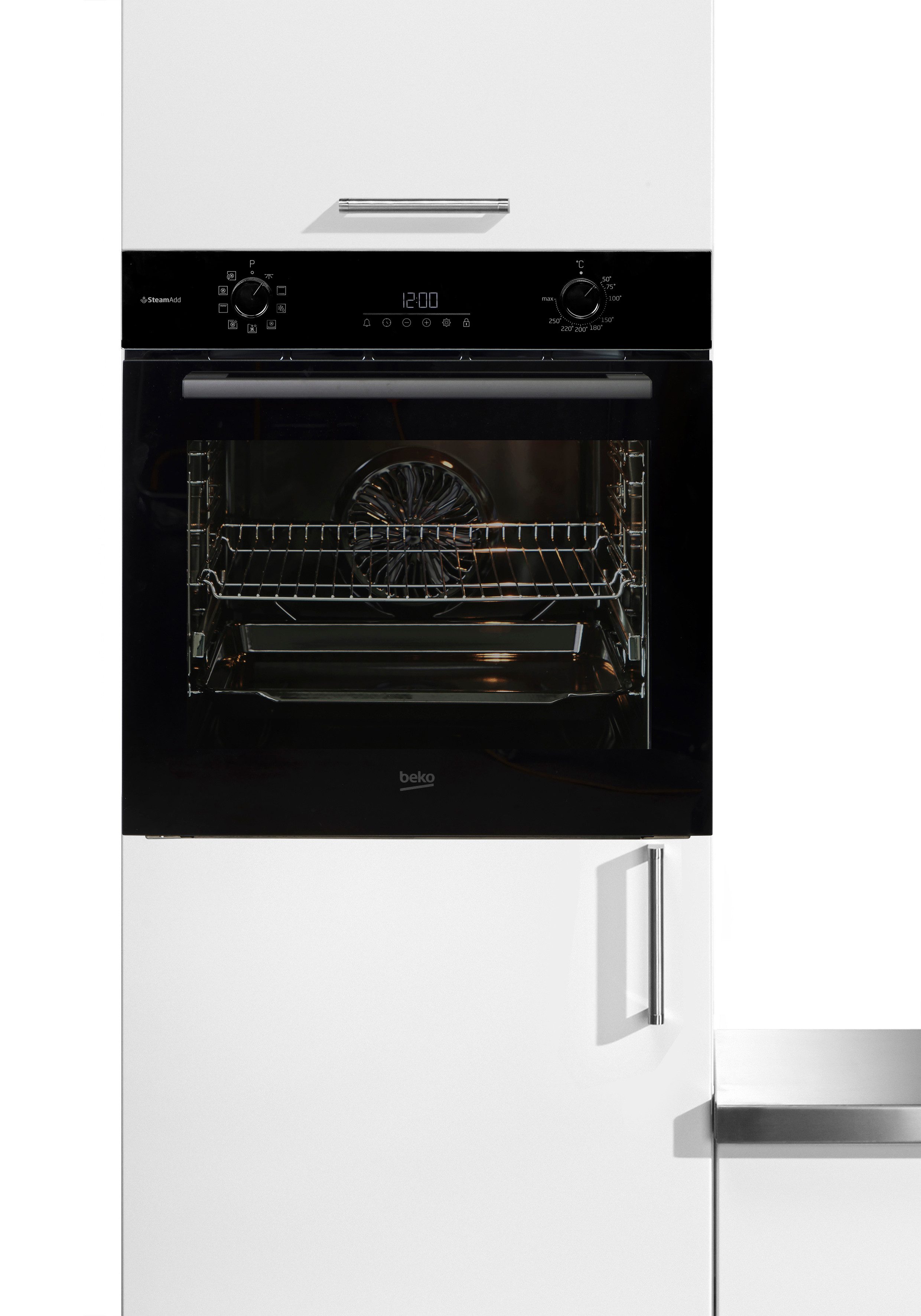 BEKO Einbaubackofen BCBIS17300B, mit 1-fach-Teleskopauszug, Dampf für knusprige Kruste & fluffiges Inneres dank SteamAdd