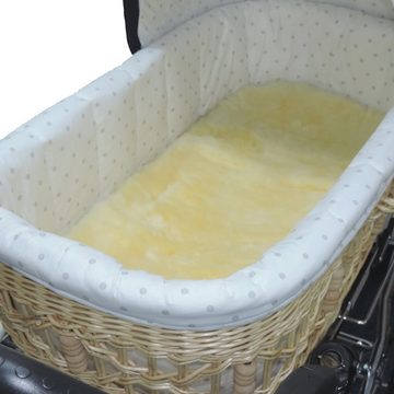 Altabebe Kinderwagen-Sitzauflage universal Lammfellauflage mit Gurtschlitzen, (Lammwolle auf Textilrücken, kuschlig warm und weich), atmungsaktiv und klimaregulierend - für Kinderwagen, Tragetaschen uvm