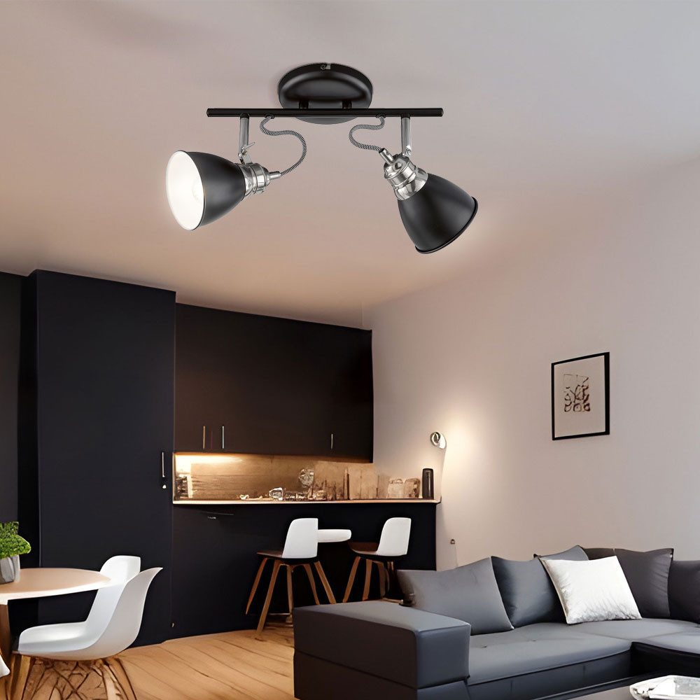 FISCHER & HONSEL Deckenleuchte, Leuchtmittel nicht inklusive, Deckenleuchte Wohnzimmerlampe 2 Flammig verstellbare Spots L 35 cm