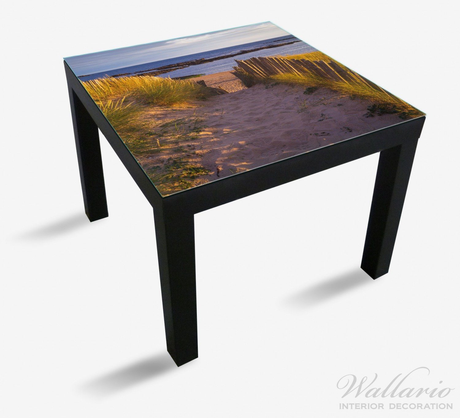 Weg an Meer durch geeignet Lack Küste Dünen Wallario die zum St), Tischplatte Tisch der Ikea für (1