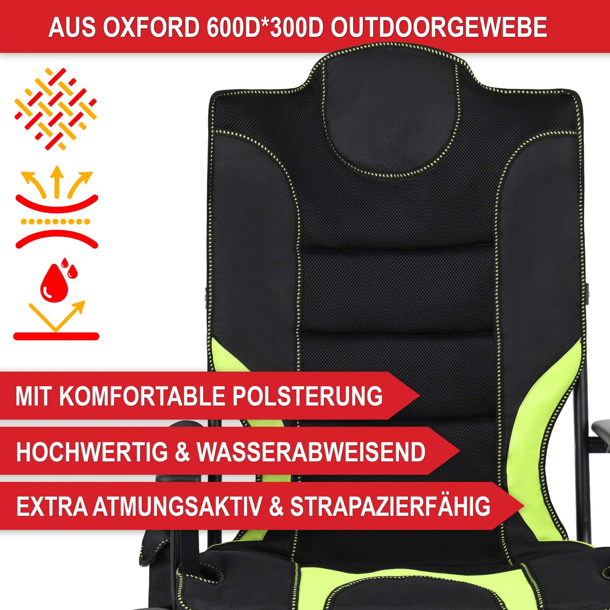 Onbest Campingstuhl faltbar bis 150kg inklusive Tragetasche, Gepolstert, Ge günstig online kaufen