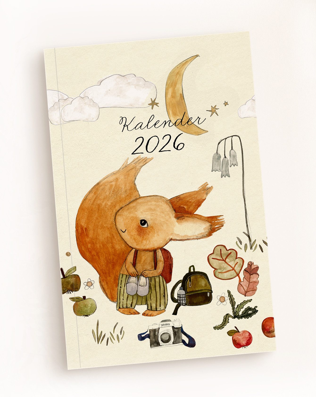 Pipapier Taschenkalender 2026 "Eichhörnchen", süß illustriert