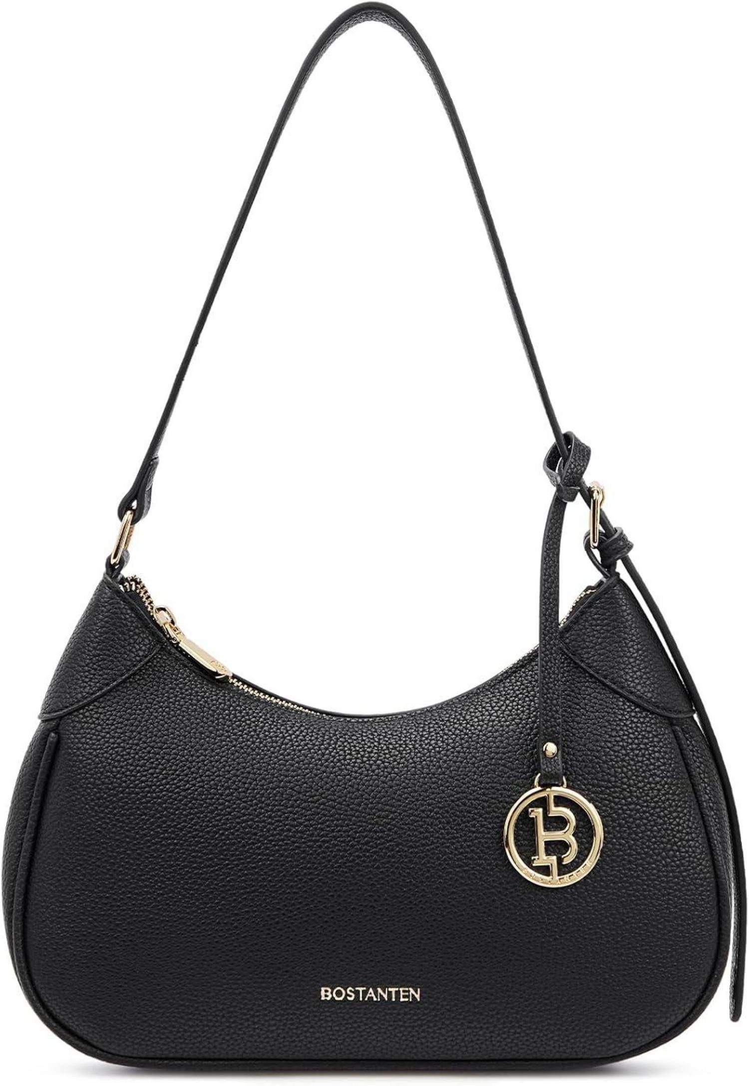 Henkeltasche Damen Klein Handtaschen Schultertasche Shopper Schwarz Vegan Leder