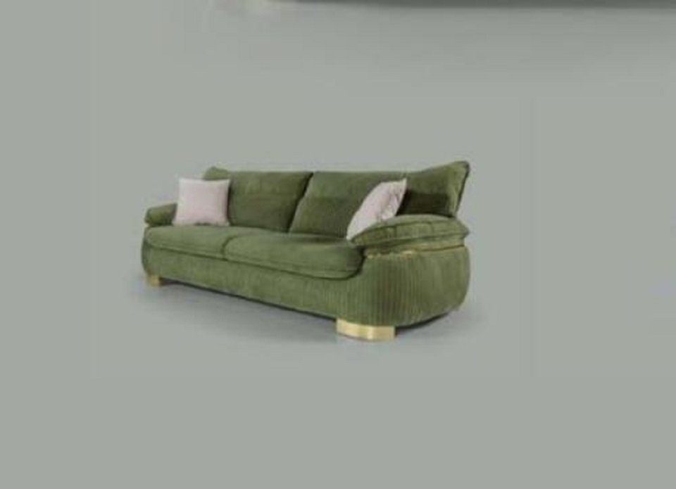 JVmoebel 3-Sitzer Polster Designer Möbel Dreisitzer Sofa 3 Sitz Grün Luxus Textil Neu, 1 Teile