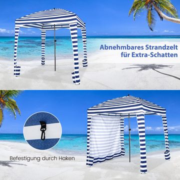 COSTWAY Pavillon, mit 1 Seitenteilen, Sonnenschutz mit Abnehmbarer Seitenwand, Strandzelt