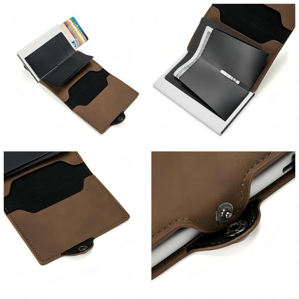 (KZF4KEVO) Wallet Portmonee-RFID-Schutz Kreditkartenetui Mini DTC eine Smart Brieftasche Geldbörse GmbH Wallet Geschenkbox), Herren Geschenkbox, + Slim mit (Eine