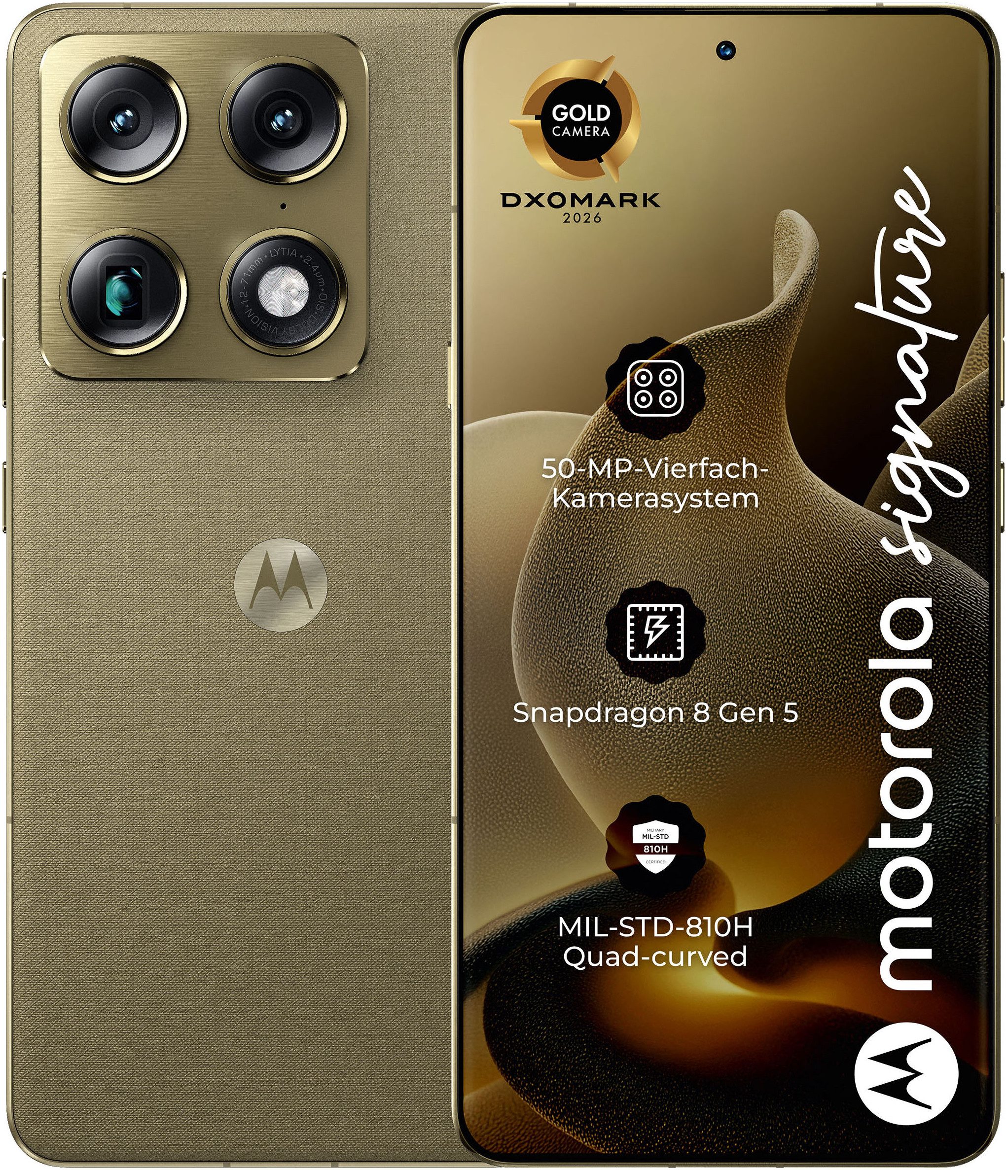 Motorola Signature Smartphone (17,22 cm/6,78 Zoll, 512 GB Speicherplatz, 50 MP Kamera, Super-HD+-Display, Corning Gorilla Glass Victus2, 90W-TurboPower)