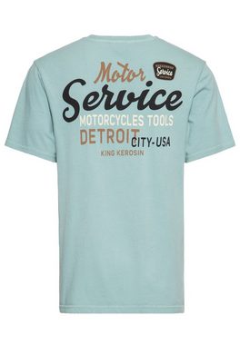 KingKerosin Print-Shirt Detroit Motor Service (1-tlg) Front & Back Print im Vintage Stil