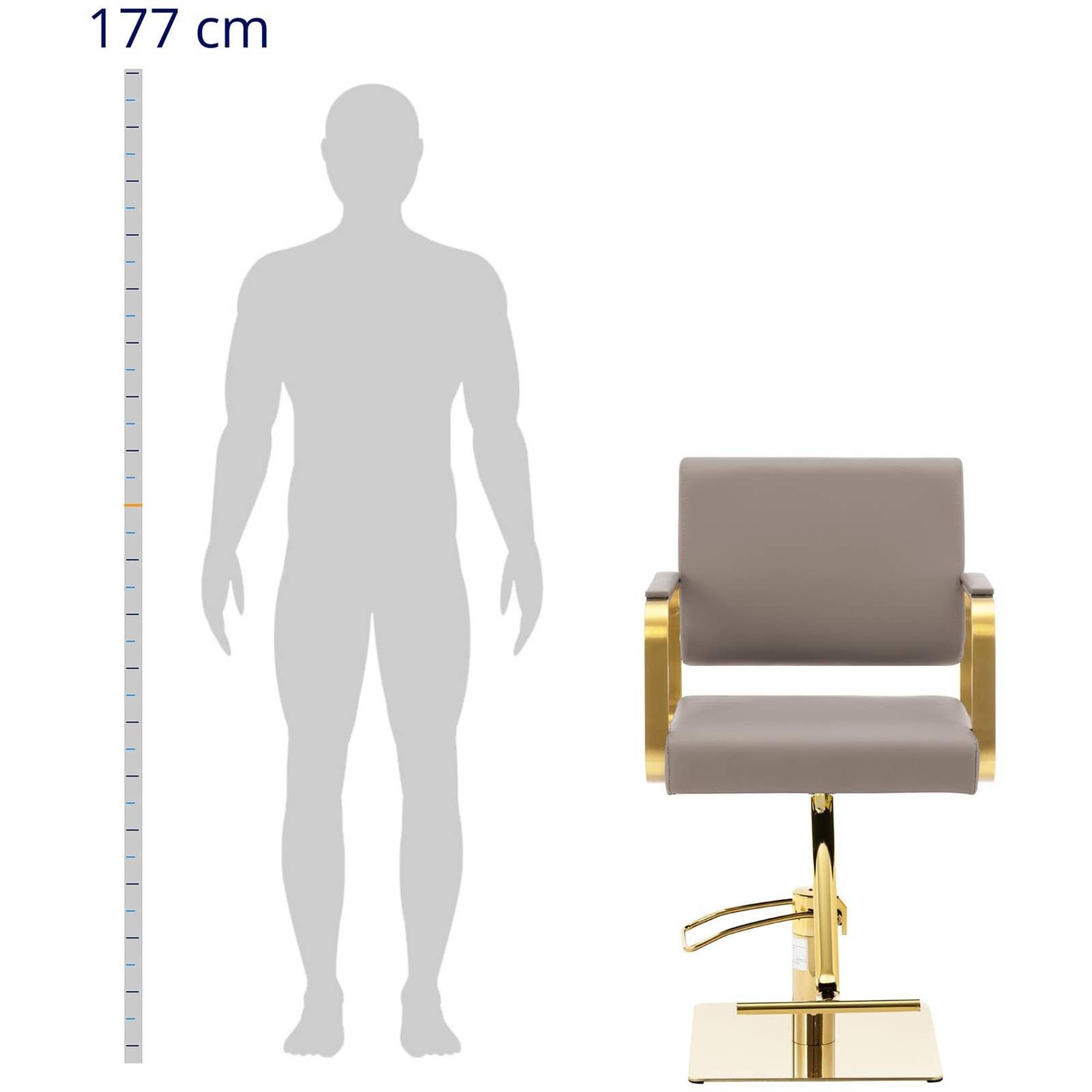 Physa Armlehnstuhl Friseurstuhl mit Fußstütze Höhe günstig online kaufen