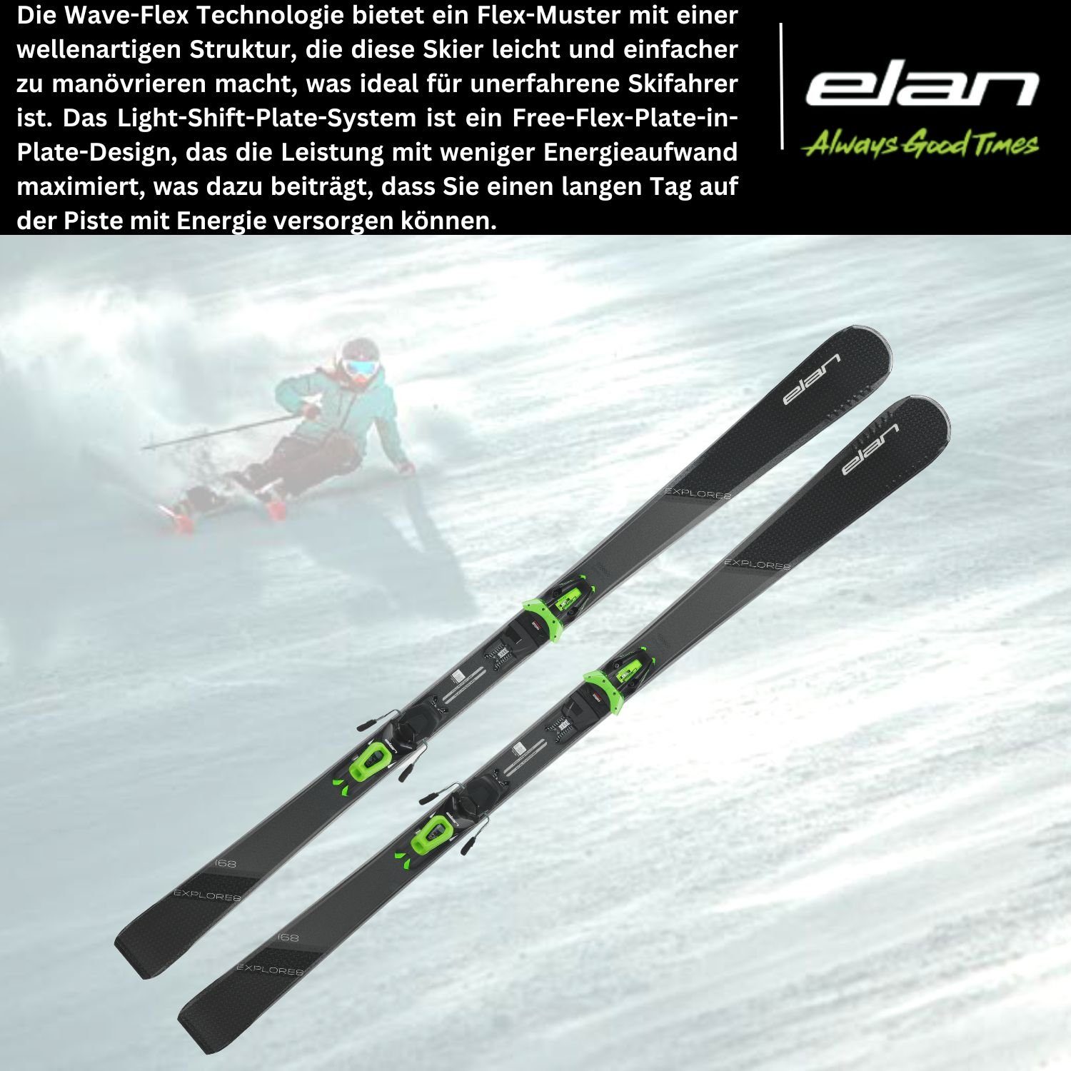 EL10.0 Walk Explore elan Allmountain 8 Grip LS Bindung Elan Ski, + Rocker Ski