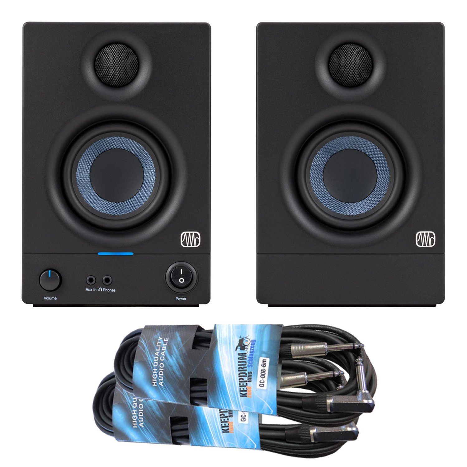 Presonus Eris 3.5 Gen (1 Klinkenkabel) PC-Lautsprecher Paar, 2nd W, Monitor-Boxen 50 mit Studio