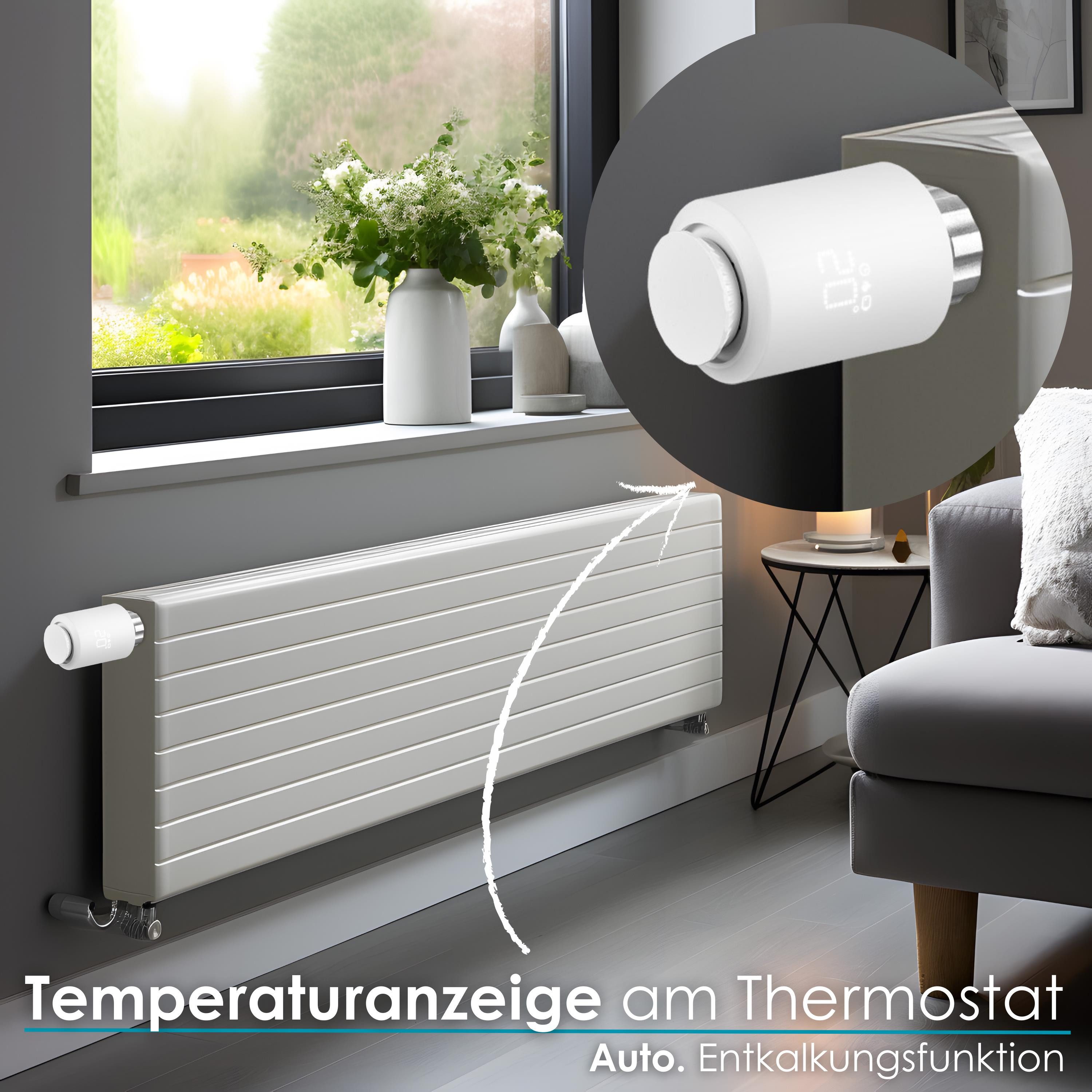 echos Heizkörperthermostat Zigbee Eco-4160, (Packung, 1 St) Kindersicherung, Zeitpläne, Frostschutz, energiesparend, Smartlife APP