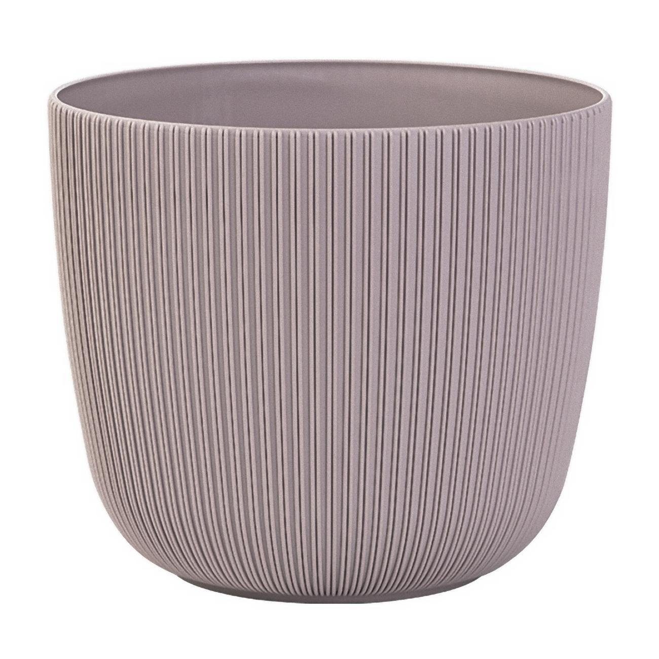 Engelland Blumentopf Pflanztopf mit Drainagesystem (Vorteils-Set, 1 St., robuster PP-Kunststoff), Rillenoptik, UV-resistent, Drainagesystem, direkte Bepflanzung