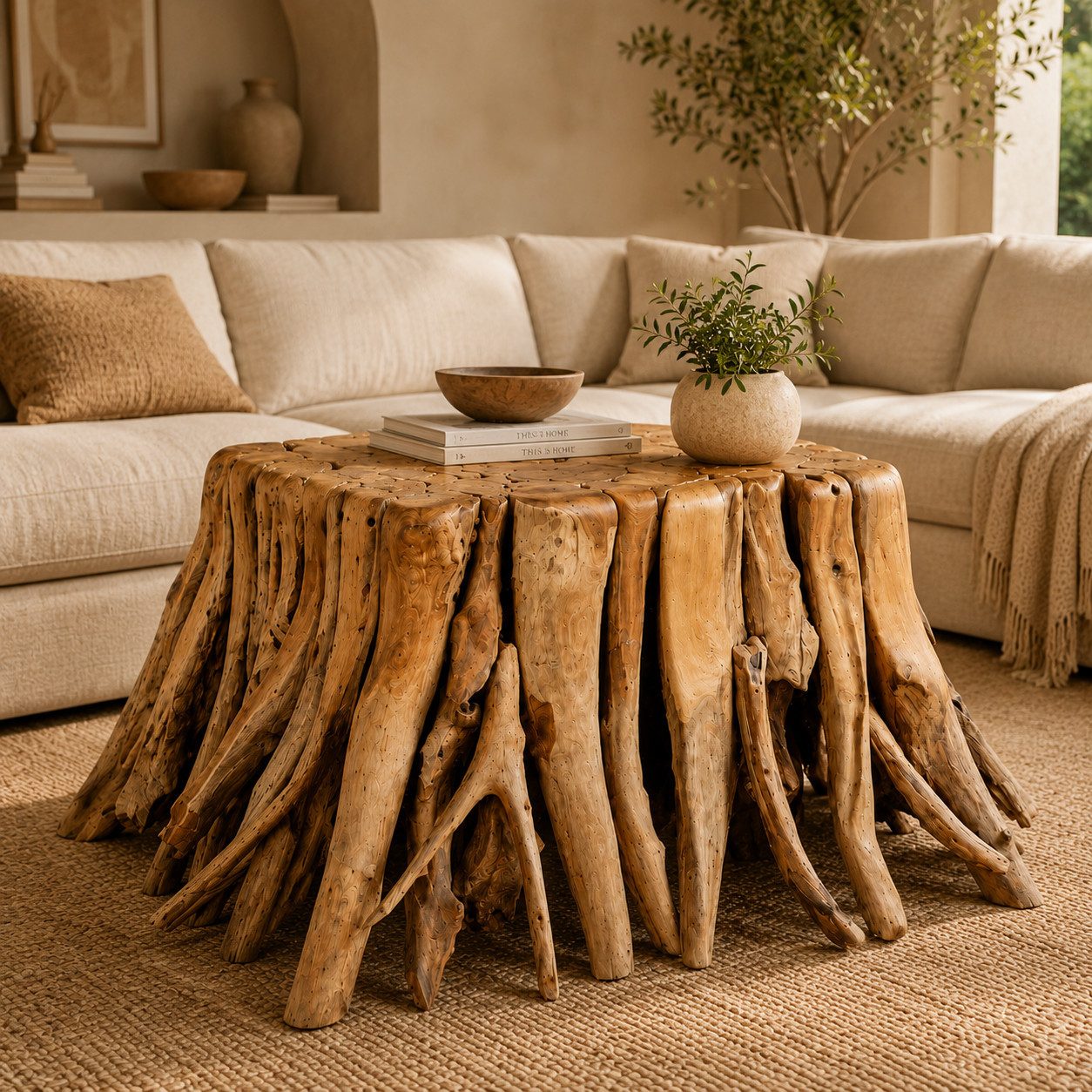Möbel Bressmer Couchtisch FINCA Couchtisch Holz,Massivholz design Tisch Treibholz, Handarbeit